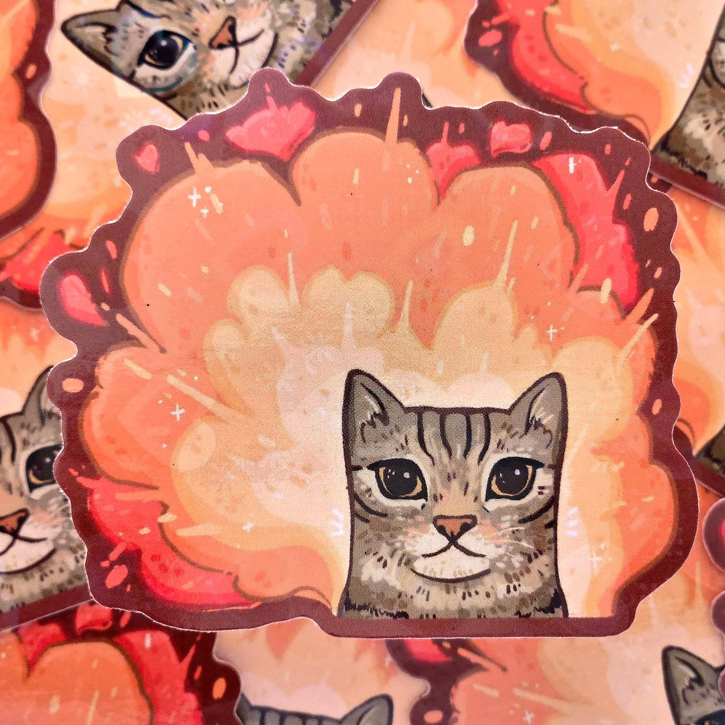 Explosion Cat - Holo Vinyl Sticker