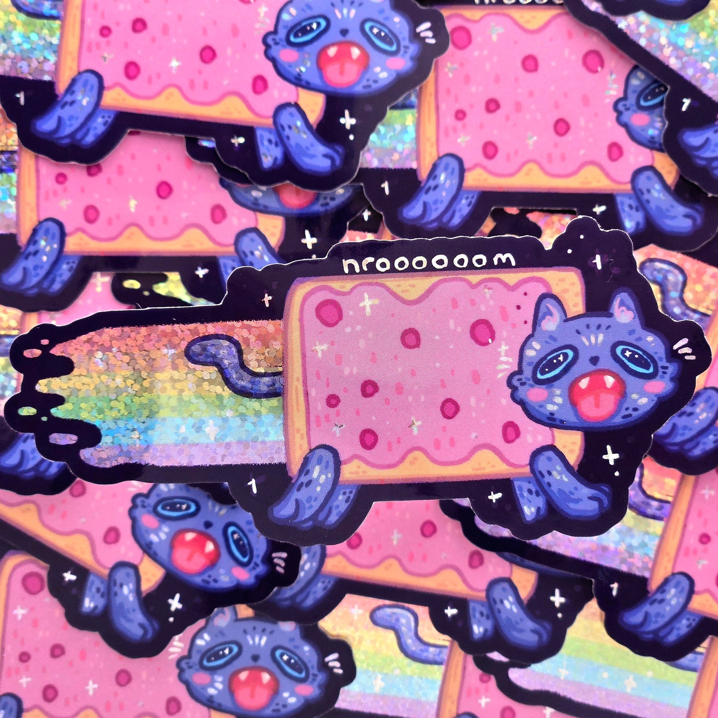 Nyan Nroooom - Glitter Vinyl Sticker