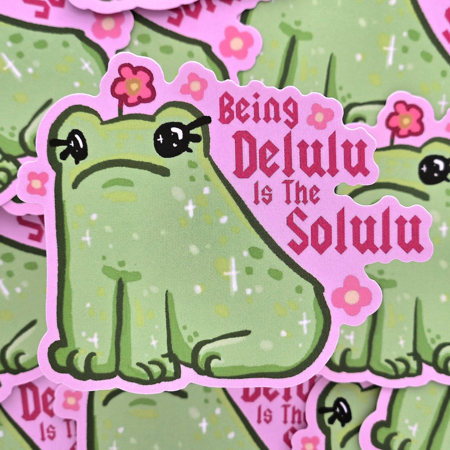 Delulu Frog - Matte Vinyl Sticker
