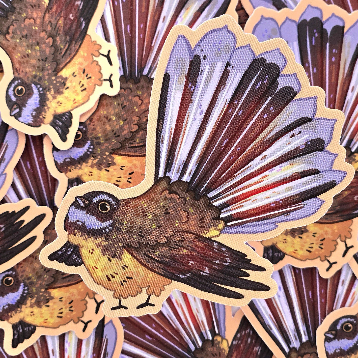 Pīwakawaka Bird (Fantail) - Matte Vinyl Sticker