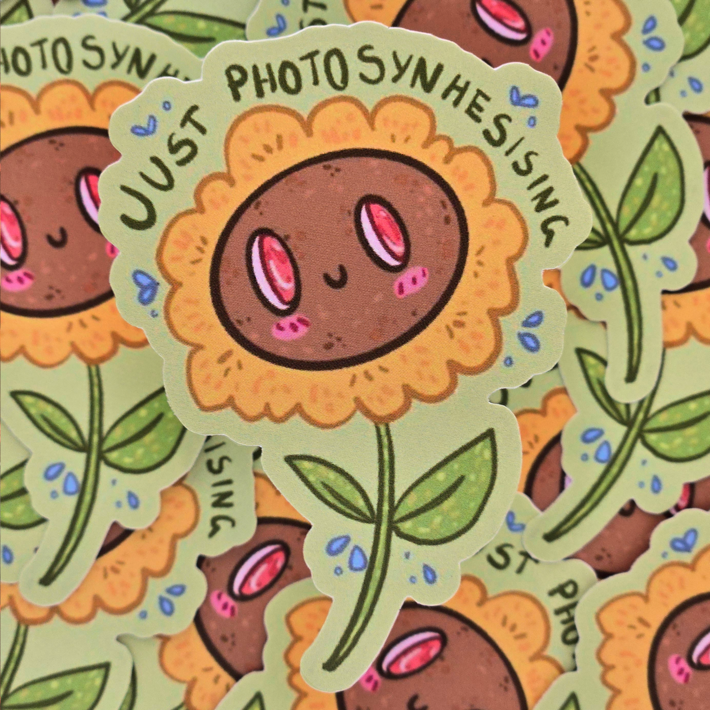 Cutie Sunflower - Matte Vinyl Sticker