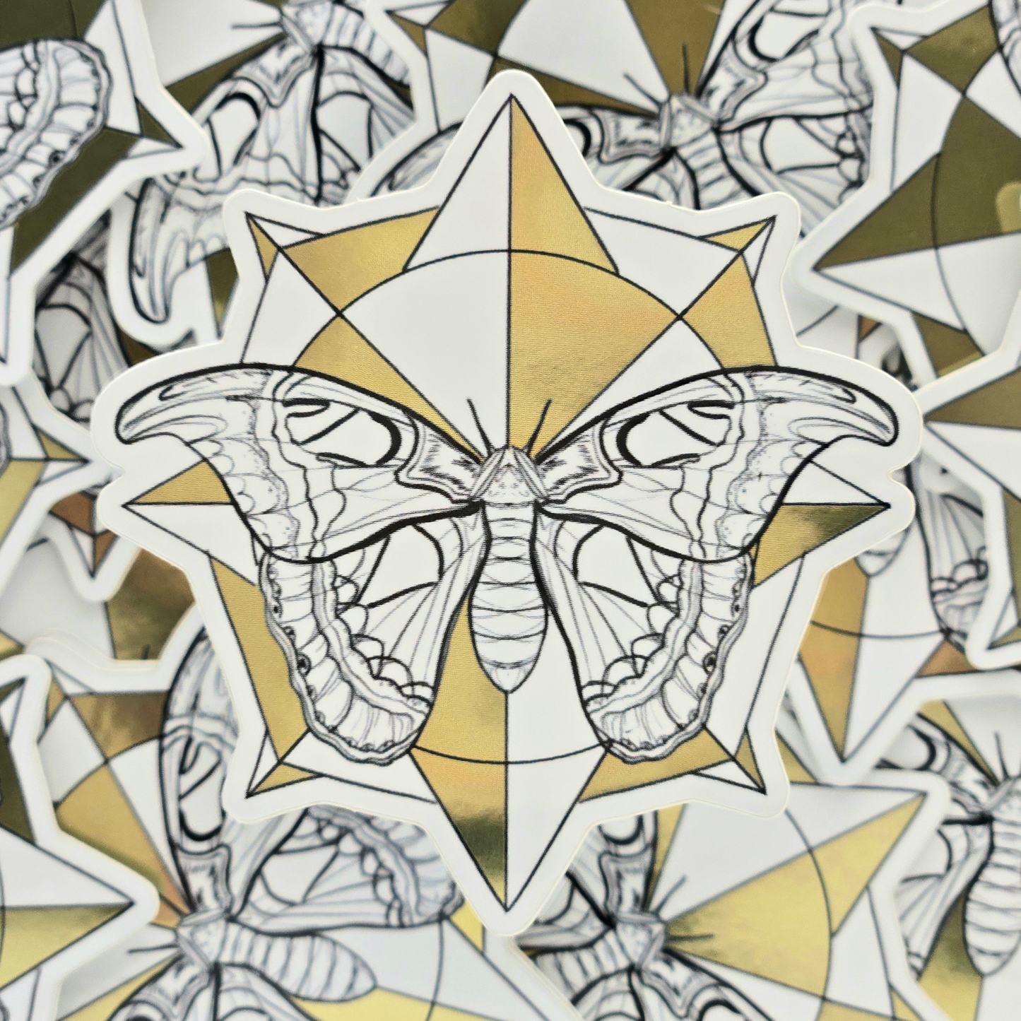 Moth Atlas - Mirror Vinyl Sticker