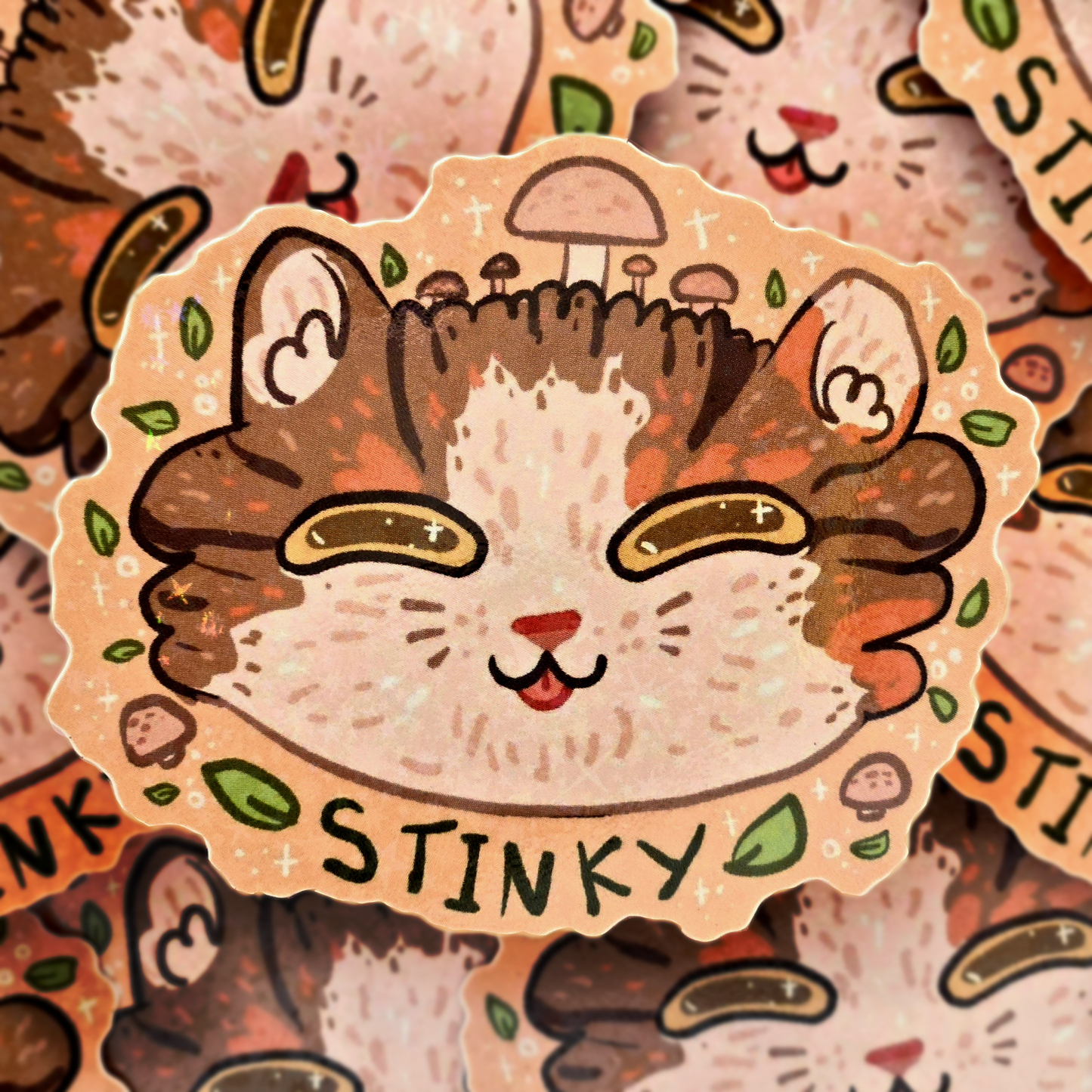 Stinky Cat - Holo Vinyl Sticker