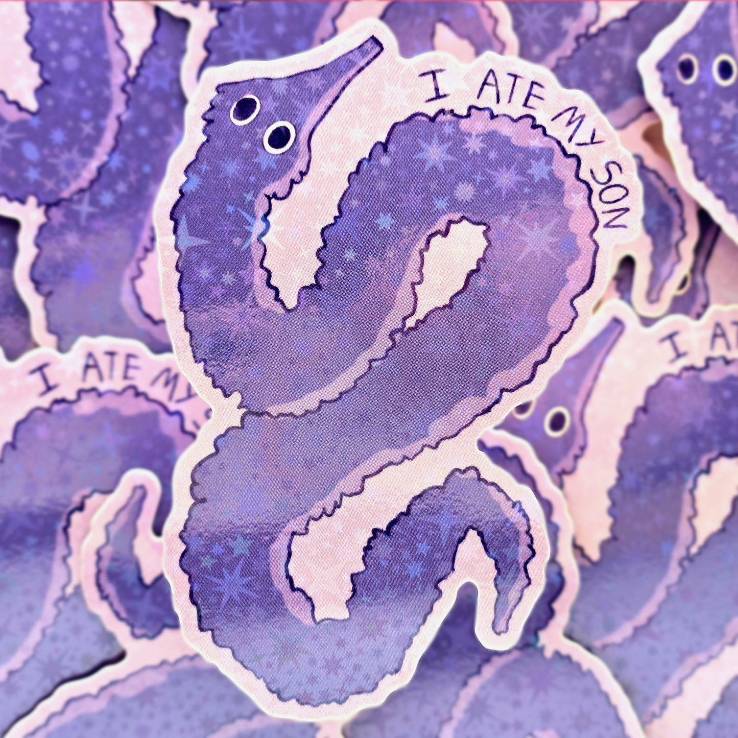 Worm Blue - Holo Vinyl Sticker
