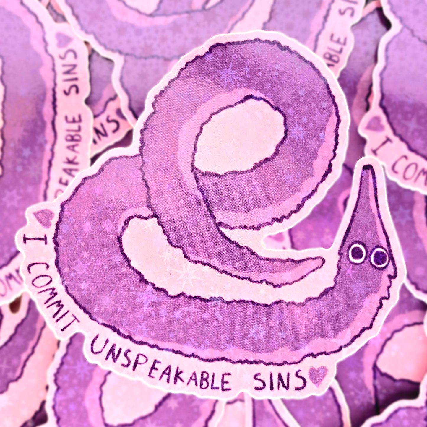 Worm Purple - Holo Vinyl Sticker