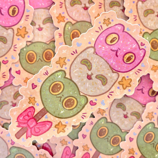 Dango Cat - Holo Vinyl Sticker