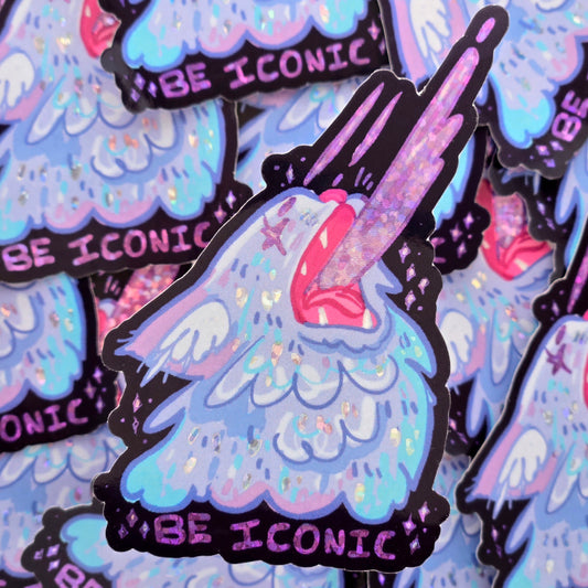 Be Iconic Cat - Glitter Vinyl Sticker