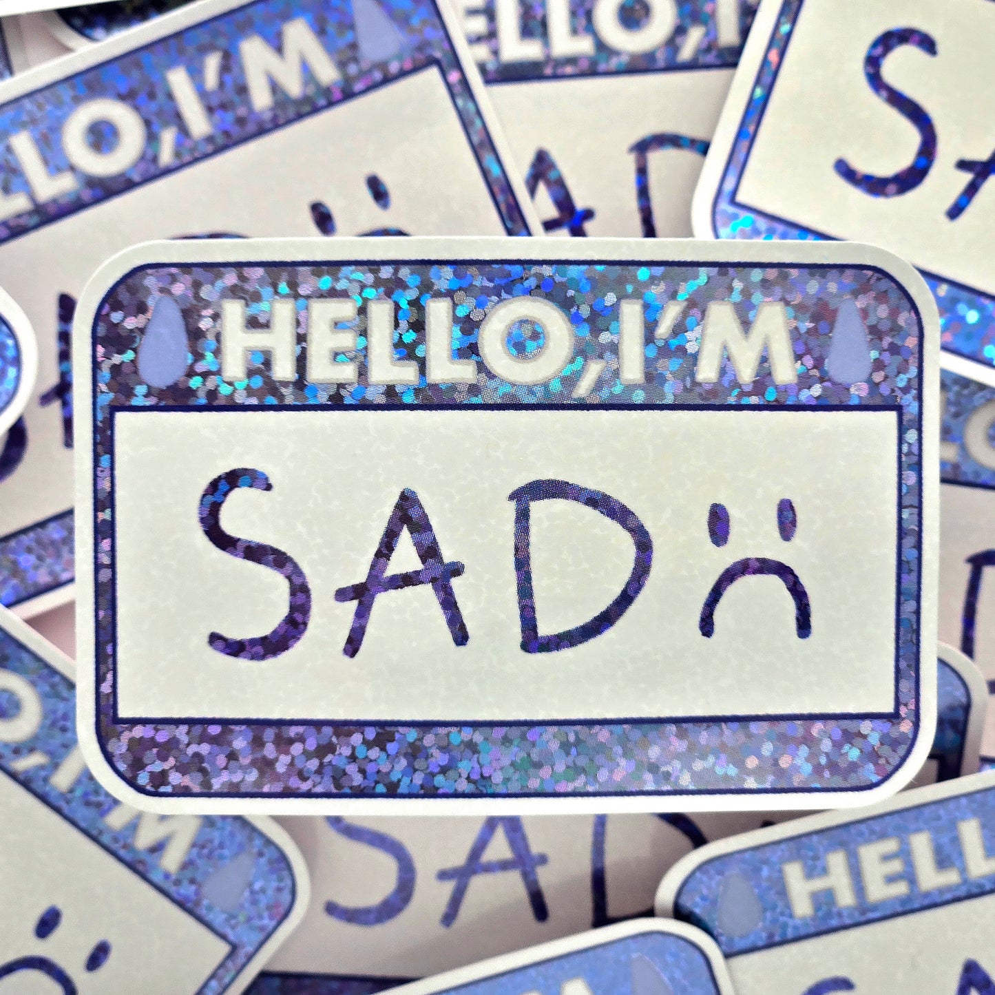 Hello I'm Sad - Glitter Vinyl Sticker