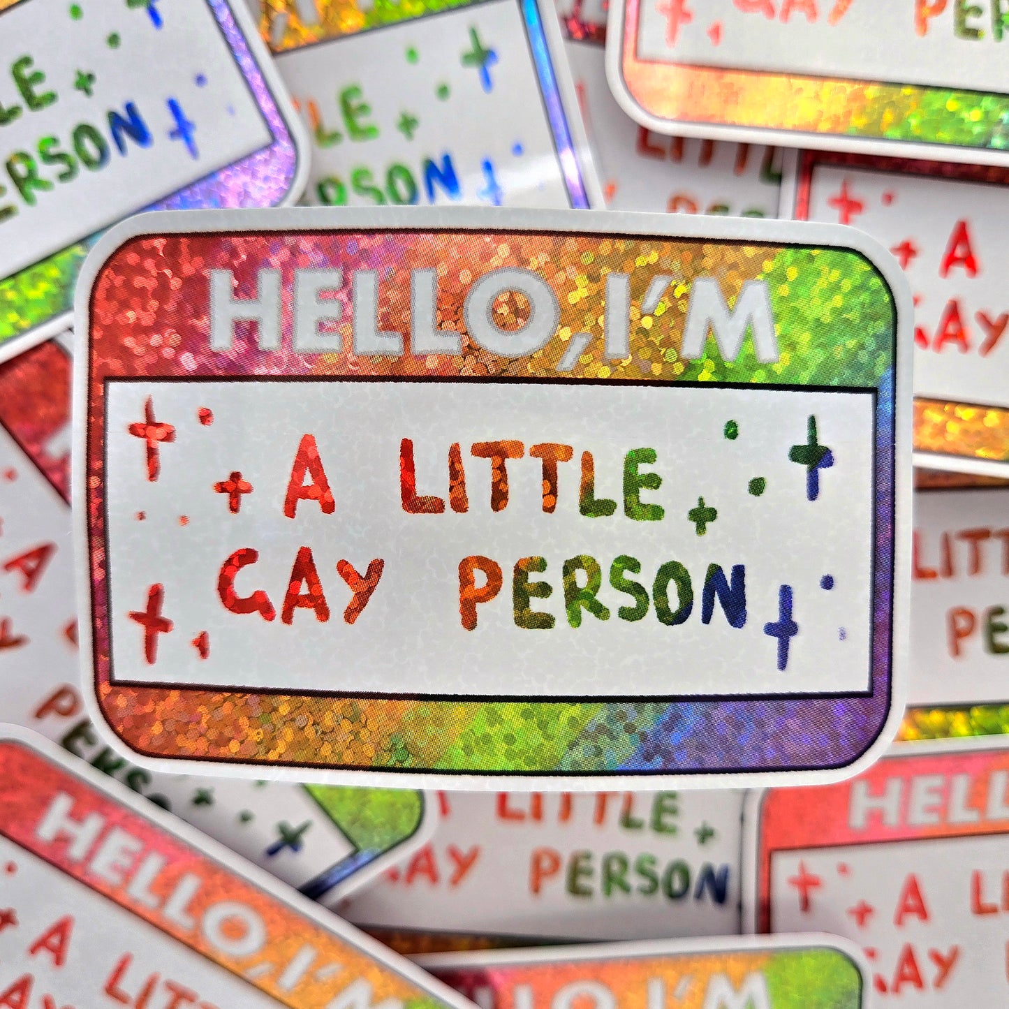 Hello I'm Gay - Glitter Vinyl Sticker