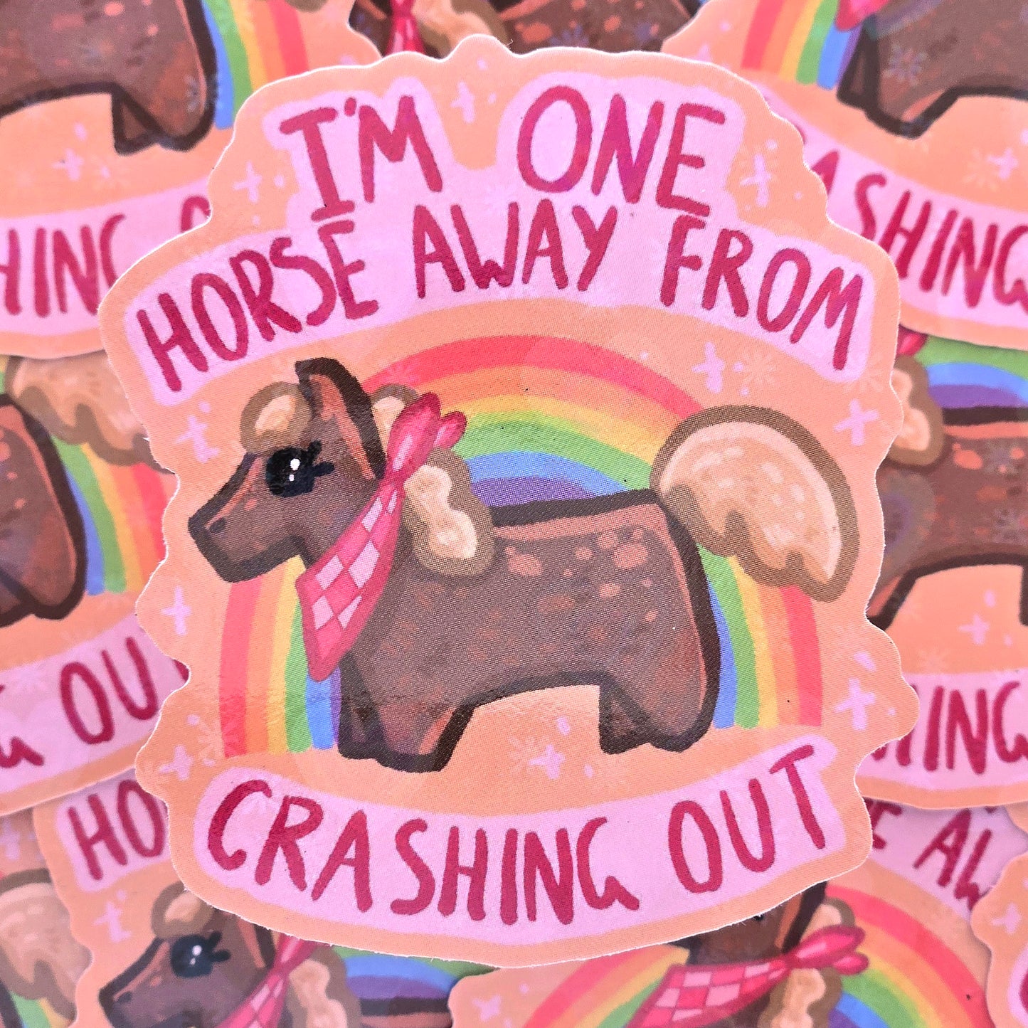 Horse Crash Out - Holo Vinyl Sticker
