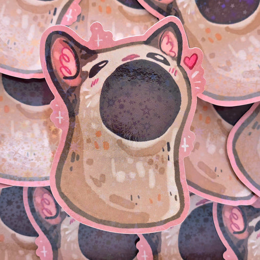 Pop Cat Open - Holo Vinyl Sticker