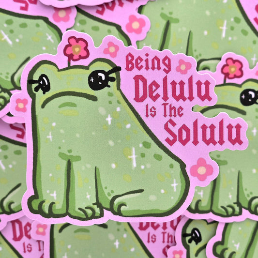 Delulu Frog - Matte Vinyl Sticker