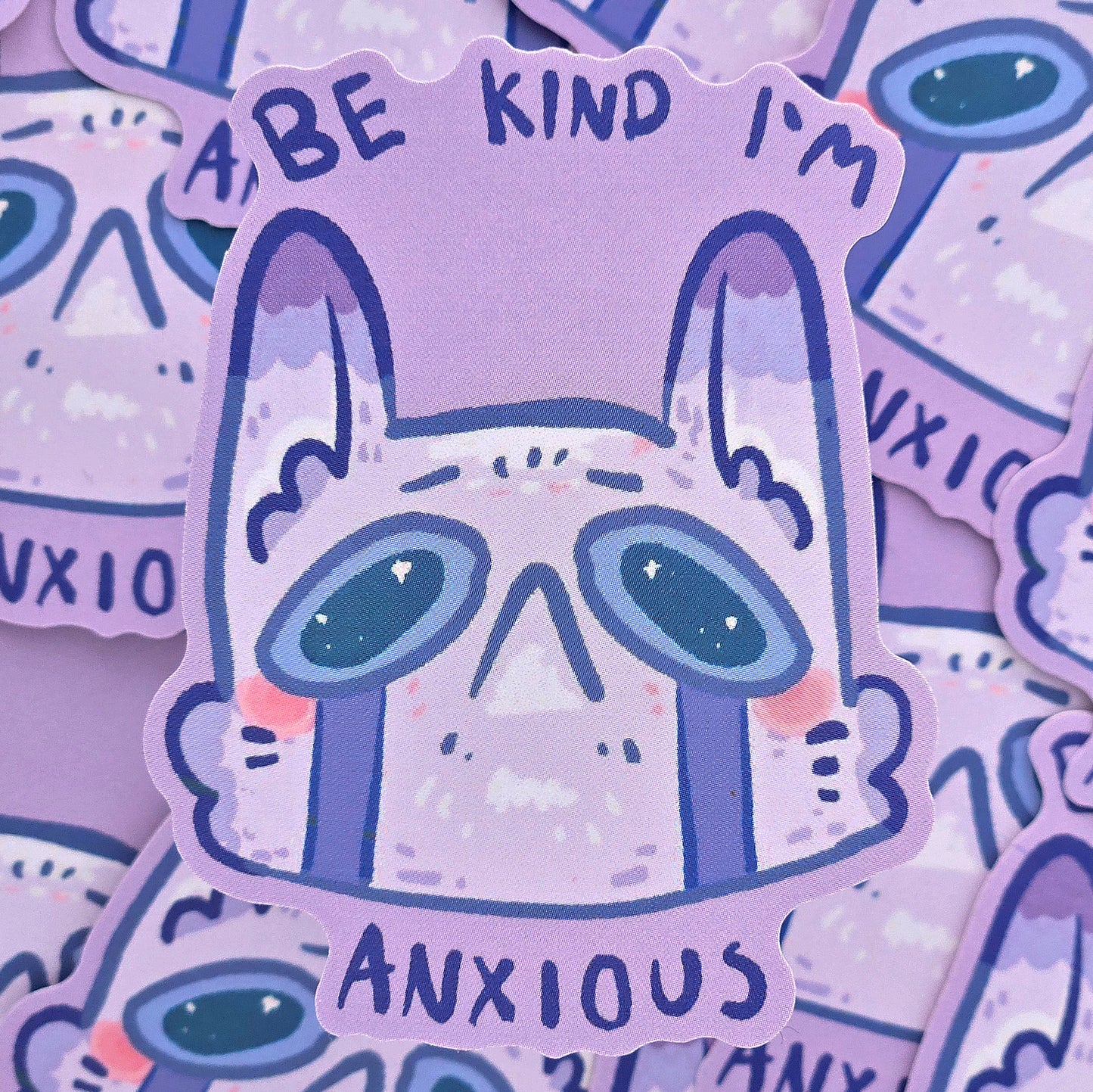 Anxious Rabbit - Matte Vinyl Sticker