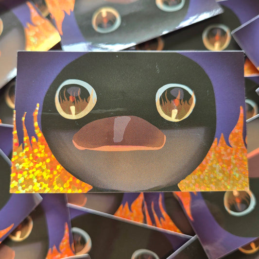 Pengu Fire - Glitter Vinyl Sticker