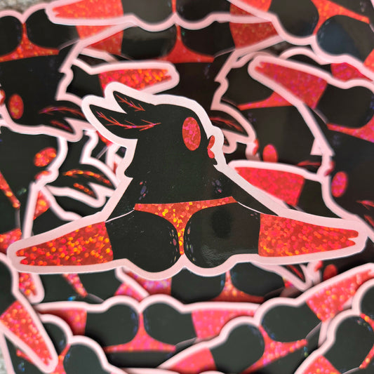 Moth Man Slay Splits - Glitter Vinyl Sticker