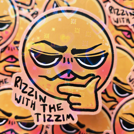 Emote Rizzin With The Tizzim - Holo Vinyl Sticker