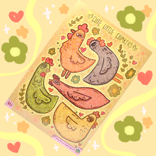 Lil Chickens - Holo Vinyl Sticker Sheet